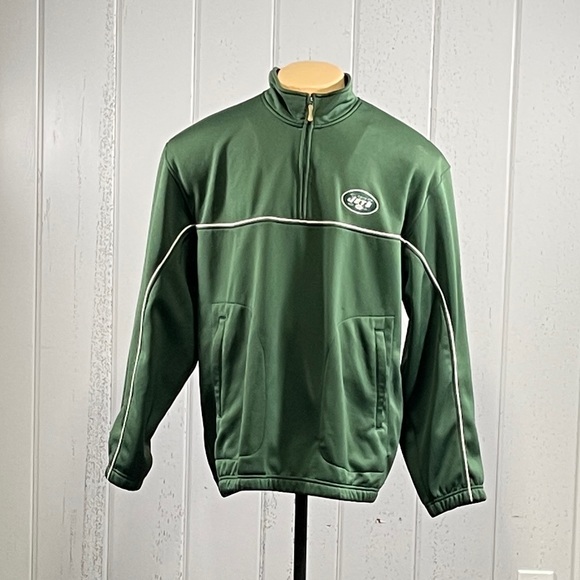 REEBOK NFL NY JETS Men’s Green Collared Zip Up  Team Apparel Sz 2XL - Picture 1 of 14